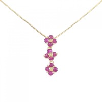 K18YG フラワー ルビー ネックレス 0.54CT
