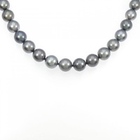 シルバークラスプ 黒蝶パール ネックレス 8-11mm