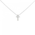 K18WG クロス ダイヤモンド ネックレス 0.04CT