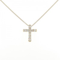 K18YG クロス ダイヤモンド ネックレス 0.50CT