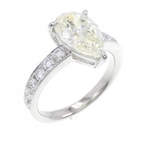 PT ダイヤモンド リング 2.163CT VLY SI2 ペアシェイプ