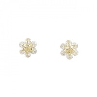 K18YG フラワー ダイヤモンド ピアス 0.48CT