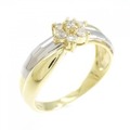 K18YG/PT フラワー ダイヤモンド リング 0.20CT