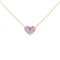 K18PG ハート サファイヤ ネックレス 0.32CT 拡散処理未検査