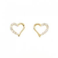 【新品】K18YG ハート ダイヤモンド ピアス 0.20CT