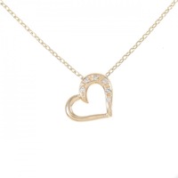 K10PG ハート ダイヤモンド ネックレス 0.03CT