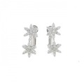 K18WG/K14WG フラワー ダイヤモンド イヤリング 0.26CT