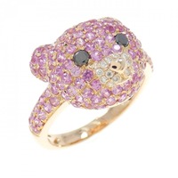 18KPG ベア サファイヤ リング 1.55CT 拡散処理未検査