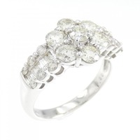 K18WG フラワー ダイヤモンド リング 1.50CT