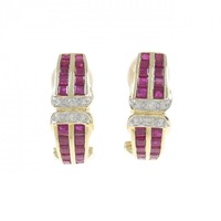 18KYG/18KWG ルビー ピアス/イヤリング