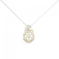 K18/PT/K18WG フラワー ダイヤモンド ネックレス 2.16CT