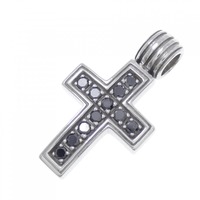 K18WG クロス ダイヤモンド ペンダント