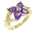 K18YG フラワー アメジスト リング 1.03CT