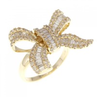 K18YG リボン ダイヤモンド リング 1.00CT