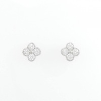 【新品】PT フラワー ダイヤモンド ピアス 0.507CT