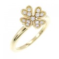 ミキモト フラワー ダイヤモンド リング 0.12CT