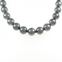 シルバークラスプ 黒蝶パール ネックレス 9-11.5mm