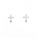 K18WG クロス ダイヤモンド ピアス 0.20CT
