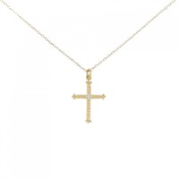 K18YG クロス ダイヤモンド ネックレス