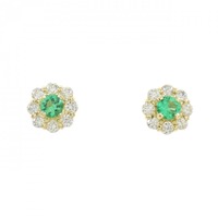 【新品】K18YG エメラルド ピアス 0.10CT