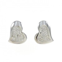 K18WG ハート ダイヤモンド ピアス 0.48CT