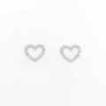 K18WG ハート ダイヤモンド ピアス 0.20CT