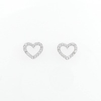 K18WG ハート ダイヤモンド ピアス 0.20CT