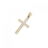 K18YG クロス ダイヤモンド ペンダント 0.11CT