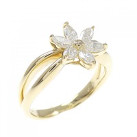 K18YG フラワー ダイヤモンド リング 0.50CT