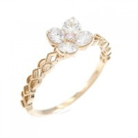 K18PG フラワー ピンクダイヤモンド リング 0.02CT