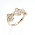 K18PG フラワー ダイヤモンド リング 0.83CT