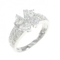 K18WG フラワー ダイヤモンド リング 0.75CT