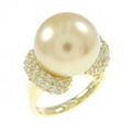 K18YG 白蝶パール リング 12.1mm