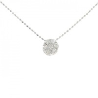 K18WG フラワー ダイヤモンド ネックレス 0.20CT