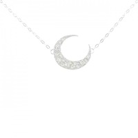 K18WG ムーン ダイヤモンド ネックレス 0.15CT