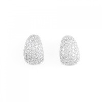 750WG/K14WG パヴェ ダイヤモンド ピアス 1.02CT