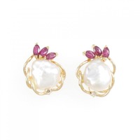 K14YG 淡水パール ピアス