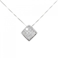 K18WG/750WG ダイヤモンド ネックレス 0.20CT