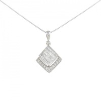 K18WG ダイヤモンド ネックレス 0.35CT