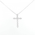 K18WG クロス ダイヤモンド ネックレス 0.35CT