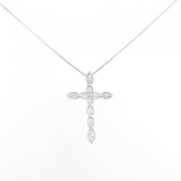 K18WG クロス ダイヤモンド ネックレス 0.35CT