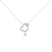 K18WG ハート ダイヤモンド ネックレス 0.08CT