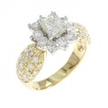 K18YG/PT ダイヤモンド リング 0.58CT