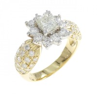 K18YG/PT ダイヤモンド リング 0.58CT