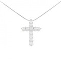 K18WG クロス ダイヤモンド ネックレス 0.50CT
