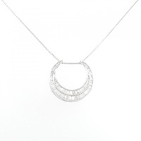 K18WG ホースシュー ダイヤモンド ネックレス 0.72CT
