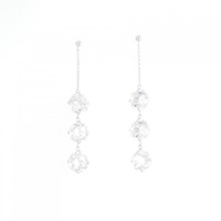 【新品】K10WG スリーストーン キュービック ピアス