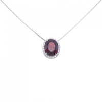 K18WG ガーネット ネックレス 9.84CT