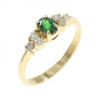 K18YG グリーンガーネット リング 0.20CT