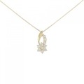 K18YG フラワー ダイヤモンド ネックレス 0.50CT